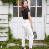 'Mams' オーガニックコットン使用 ストレッチテーパード Off White デニム