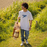 GOTS認証100%オーガニックコットン ロゴTシャツ ハンドペイント