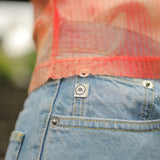 'Relaxed Rose' オーガニックコットン使用 ノンストレッチ ヘビーストーンデニム