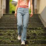 'Relaxed Rose' オーガニックコットン使用 ノンストレッチ ヘビーストーンデニム