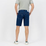 'Carlo' オーガニック,リサイクルコットン使用 ノンストレッチデニム ショートパンツ(Stone Indigo)