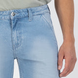 'Carlo' オーガニック,リサイクルコットン使用 ノンストレッチデニム ショートパンツ(Sun Stone)