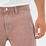 'Luca' オーガニック,リサイクルコットン使用 ノンストレッチデニム ショートパンツ(赤茶)