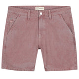 'Luca' オーガニック,リサイクルコットン使用 ノンストレッチデニム ショートパンツ(赤茶)
