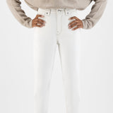 'Mams' オーガニックコットン使用 ストレッチテーパード Off White デニム