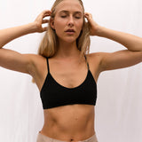 'Franca' フェアトレード オーガニックコットンノンワイヤーブラ (黒)