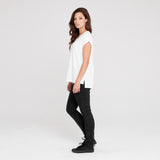 フェアトレード 余剰生地使用 ロールスリーブTシャツ (白)