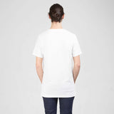 フェアトレード 余剰生地使用 ロングボディクルーネックラインTシャツ (白)