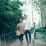 'Nanci' パームヤシ使用 ポンポン付き バッグ - ペルー人アーティストハンドメイド