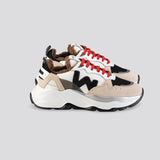 レディース 'Futura Sand Flame' リサイクル素材 最高級フィット感 ファースニーカー - イタリア産