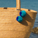 'Nanci' パームヤシ使用 ポンポン付き バッグ - ペルー人アーティストハンドメイド