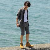 'Simon' オーガニック,リサイクルコットン使用ノンストレッチデニムショートパンツ