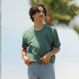 オーガニックコットン100%(GOTS認証) ミッドウェイト生地 Tシャツ(緑)