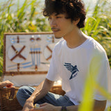 GOTS認証100%オーガニックコットン ロゴTシャツ ハンドペイント