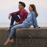 'Surf' オーガニックコットン100% 英国ハンドプリント ヘビーウェイト フーディー