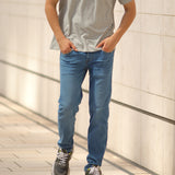 'Regular Dunn' オーガニックコットン使用 ストレッチ ピュアブルー デニム