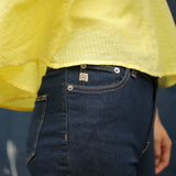 'Skinny Hazen' サスティナブル素材使用 ハイウェスト ストレッチStrong Blueデニム