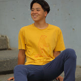 'Surf Wild' オーガニックコットン100% リラックスフィット ハンドペイント Tシャツ