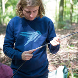 'Arugam' ヘビーウェイト(340gsm) オーガニックコットン100% スウェットシャツ(青)