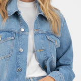 ユニセックス 'TYLER' ノンストレッチデニム ジャケット ヘビーストーン