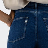 'Relaxed Rose' ノンストレッチ フィットウエスト ストーンインディゴデニム