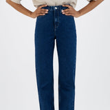 'Relaxed Rose' ノンストレッチ フィットウエスト ストーンインディゴデニム