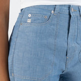 'Wyde Sara Works' コットン100% ハイウェスト ワイドレッグ デニム