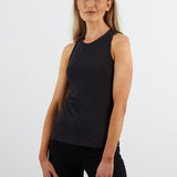 フェアトレード 余剰生地使用 スリムフィット ステープルタンクトップ (黒)