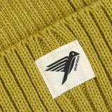 'Moffat' 英国製メリノウール100% タイトリブニット ビーニー (黄)