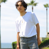 フェアトレード 余剰コットン生地使用 クルーTシャツ (白) - 'Dorsu'