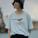 ユニセックス 'Matt Sewell' オーガニックコットン100% ハンドペイント Tシャツ - 'Silverstick'